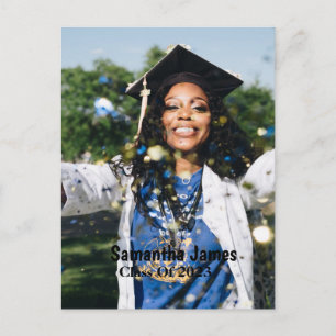 Personalized Graduation Photo and Name Postcard