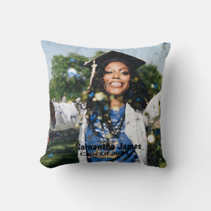 Personalized Graduation Photo and Name Throw Pillow