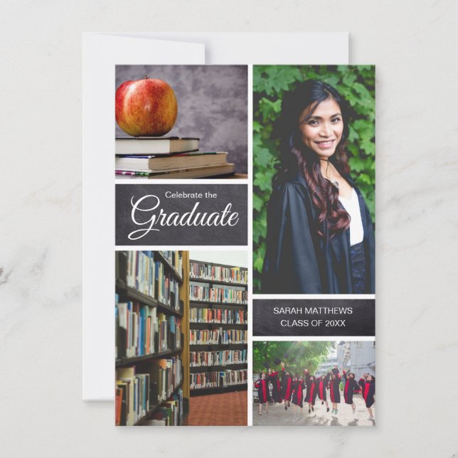 Personalized Graduation Photo collage Announcement (Front)