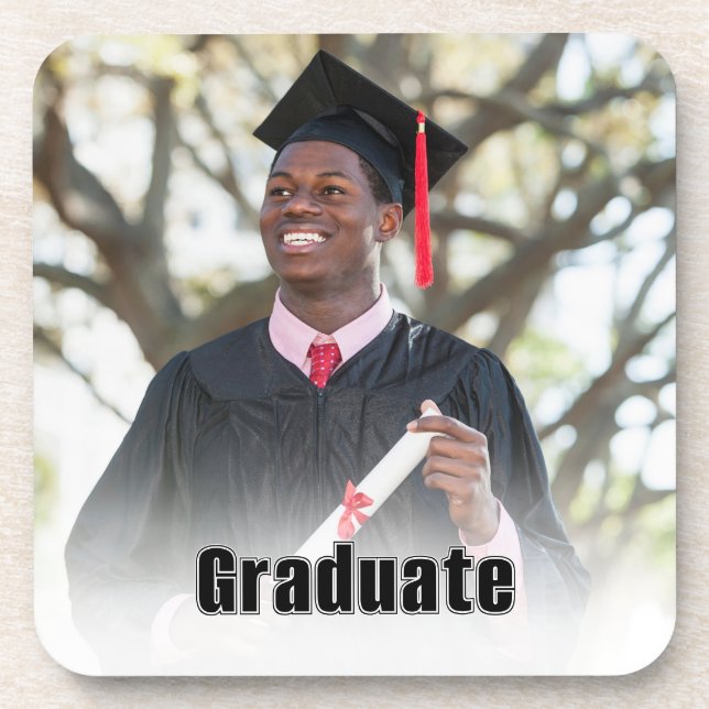 Personalized Graduation Photo Keepsake Memory Gift Coaster (Front)