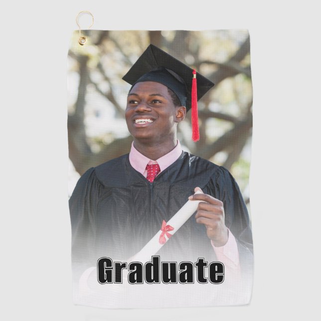 Personalized Graduation Photo Keepsake Memory Gift Golf Towel (Front)