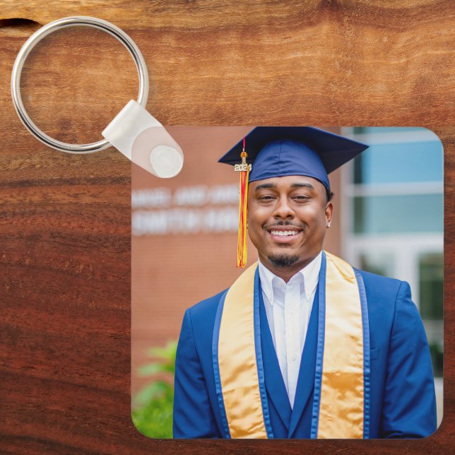 Personalized Graduation Photo Keepsake Memory Gift Keychain (Front)