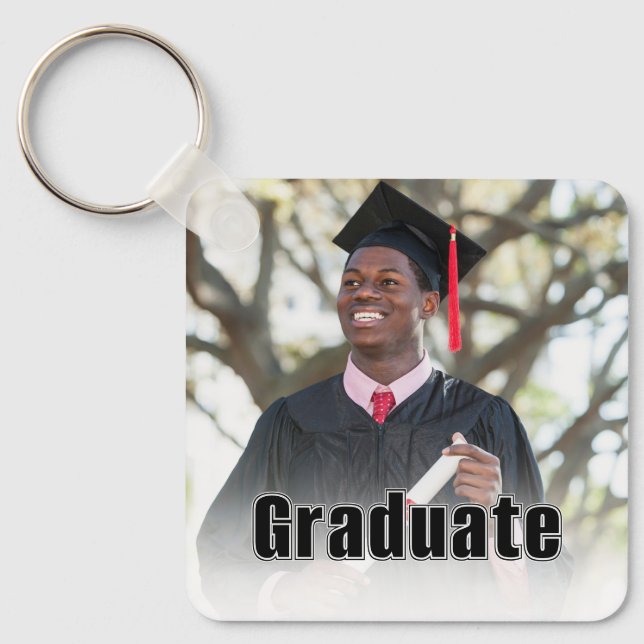 Personalized Graduation Photo Keepsake Memory Gift Keychain (Front)