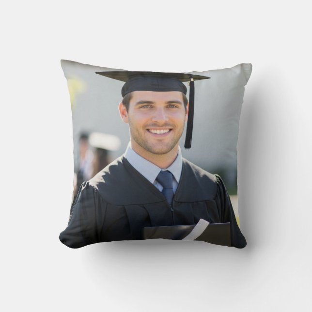 Personalized Graduation Photo Keepsake Memory Gift Throw Pillow (Front)