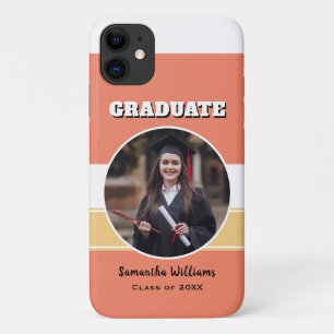 Personalized Graduation Photo Modern Chic Graduate iPhone 11 Case
