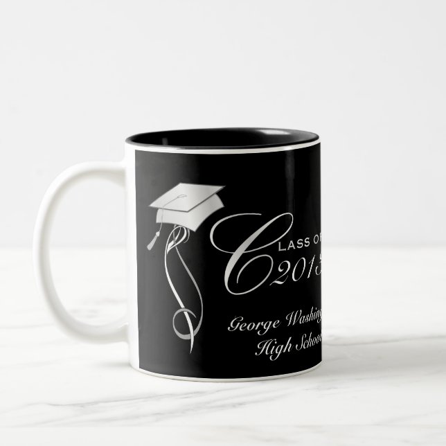 Personalized Graduation Photo Mugs - Silver (Left)