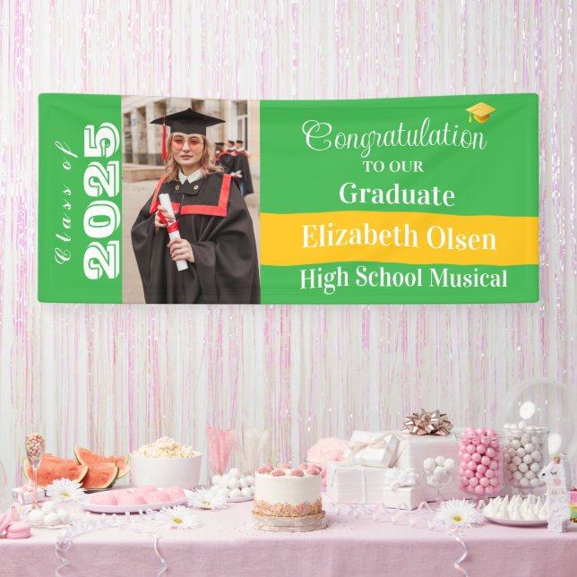 Personalized Graduation Photo, Name  Banner (Party)