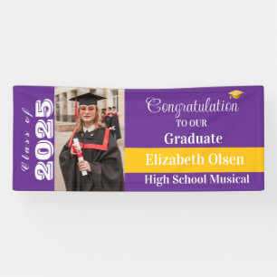 Personalized Graduation Photo, Name class of 2026 Banner