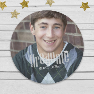 Personalized Graduation Photo Party Template Paper Plate