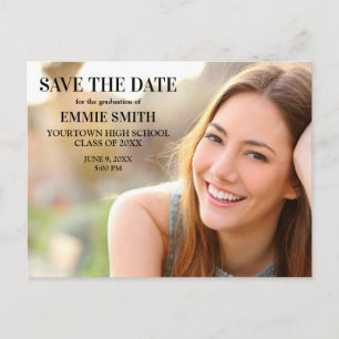 Personalized Graduation Photo Save the Date Postcard