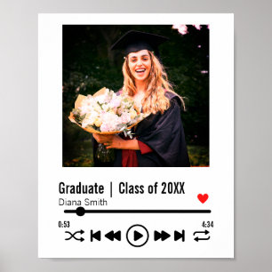 Personalized Graduation Photo Song Playlist Poster