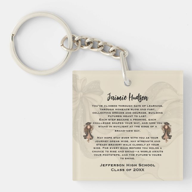 Personalized Graduation Poem  Keychain (Front)