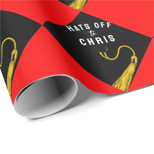 Personalized Graduation Red Gift Wrapping Paper