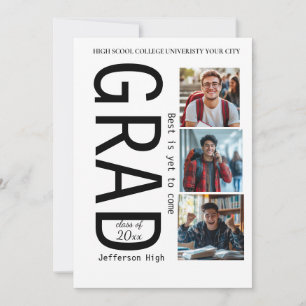 Personalized Graduation Sign – 3 Photo Collage Invitation