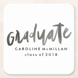 Personalized Graduation Square Paper Coaster