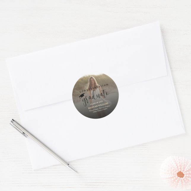Personalized Graduation Sticker – Name and Photo (Envelope)
