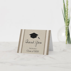 Personalized Graduation Thank You Card -- Burlap