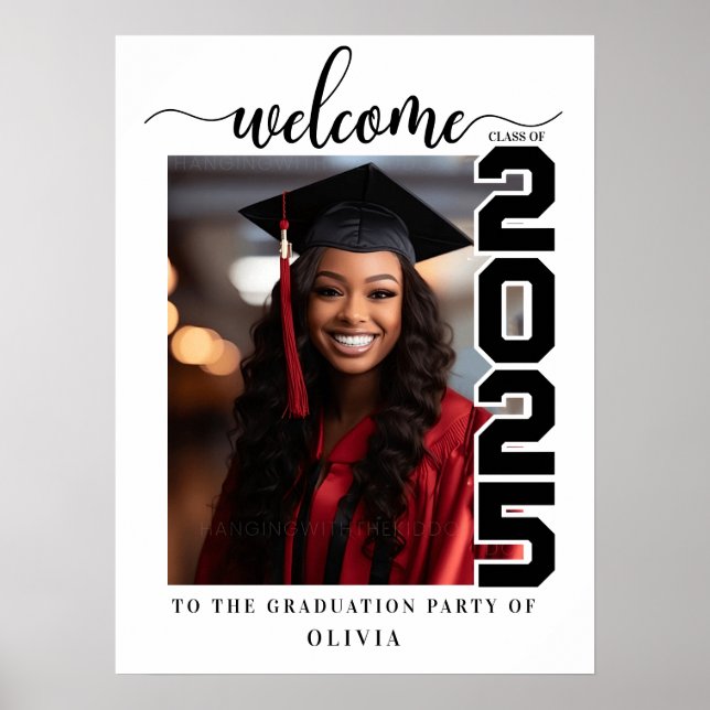 Personalized Graduation Welcome Sign Custom Photo (Front)