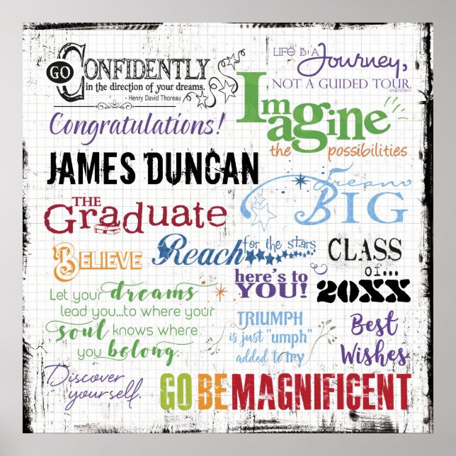 Personalized Graduation Word Art Poster (Front)