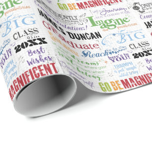 Personalized Graduation Word Art Wrapping Paper