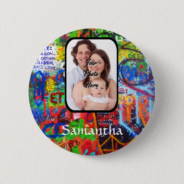 Personalized graffiti 2 inch round button (Front)