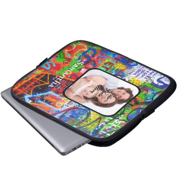 Personalized graffiti laptop sleeve (Front Bottom)