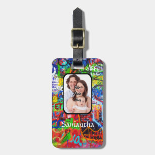 Personalized graffiti luggage tag