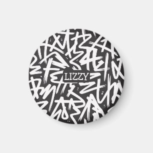 Personalized Graffiti Name Pattern — Custom Urban Magnet