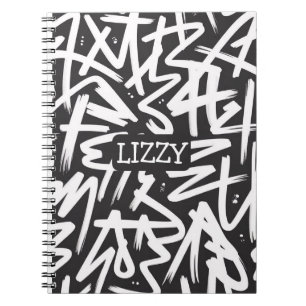 Personalized Graffiti Name Pattern — Custom Urban Notebook