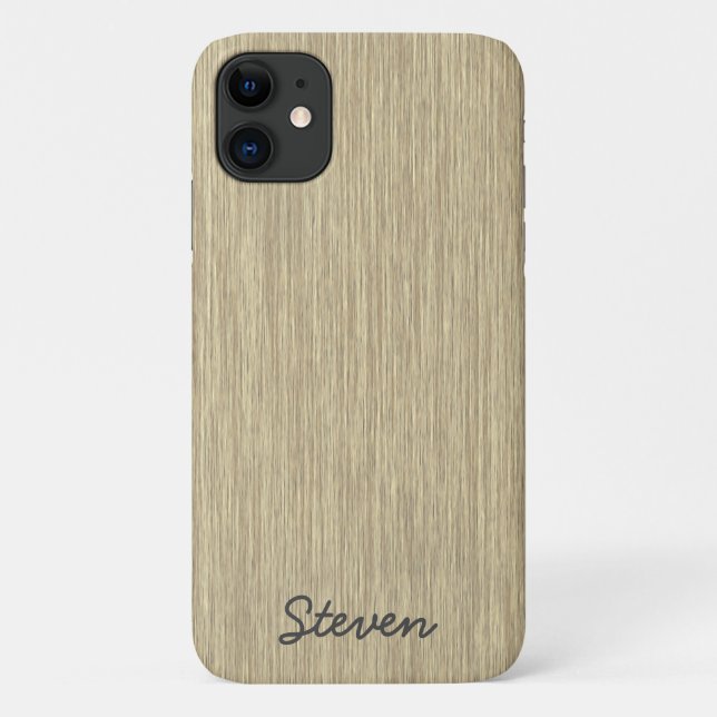 Personalized Grainy Faded Aged Wood Case-Mate iPhone Case (Back)