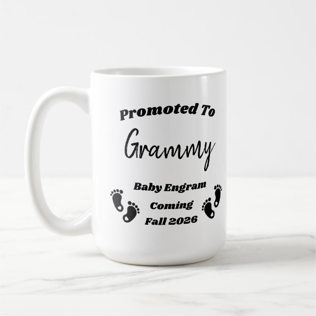 Personalized Grammy Baby Reveal Mug (Left)
