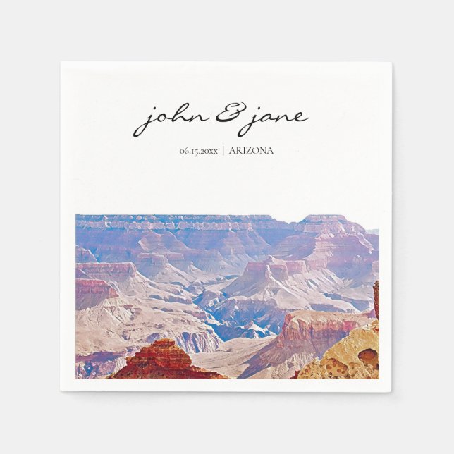 Personalized Grand Canyon Arizona Wedding Napkins (Front)