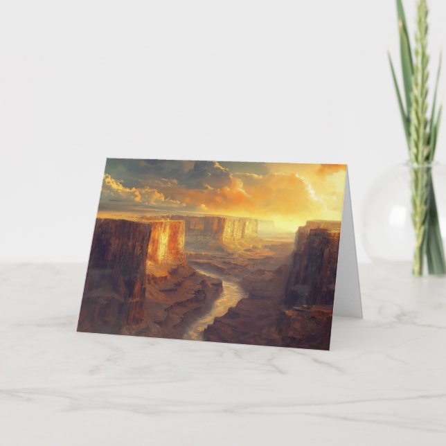 Personalized Grand Canyon National Park Vintage Holiday Card (Front)