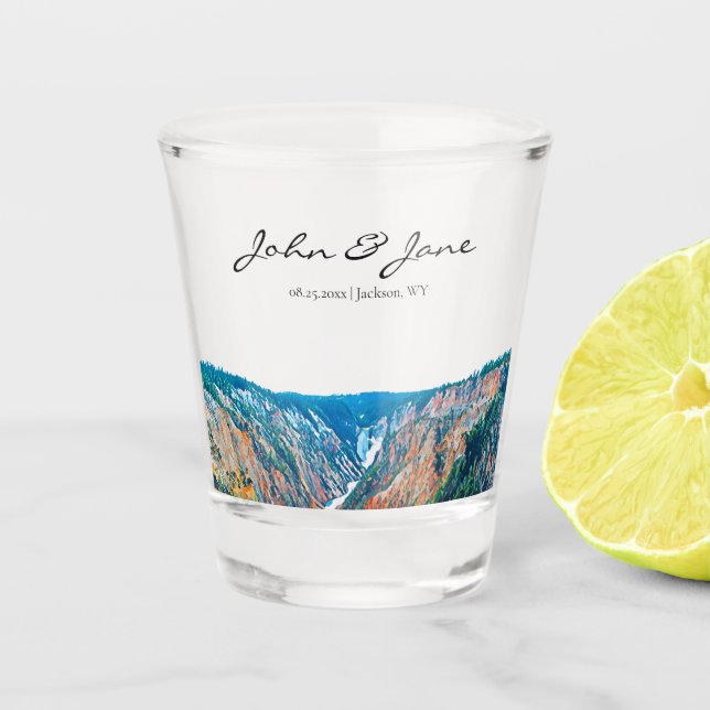 Personalized Grand Canyon of Yellowstone Shot Glass (Front)