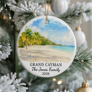 Personalized Grand Cayman Ceramic Ornament, Custom Ornament