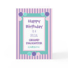 Personalized Grand daughter birthday greeting card