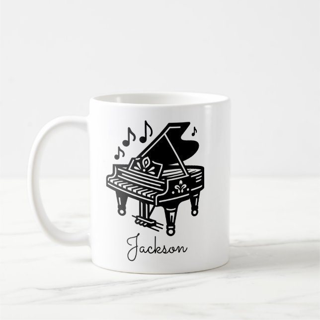 Personalized Grand Piano Mug – Custom Name  (Left)