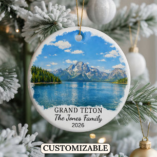 Personalized Grand Teton National Park, Wyoming Ceramic Ornament
