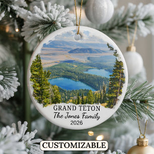Personalized Grand Teton National Park, Wyoming Ceramic Ornament