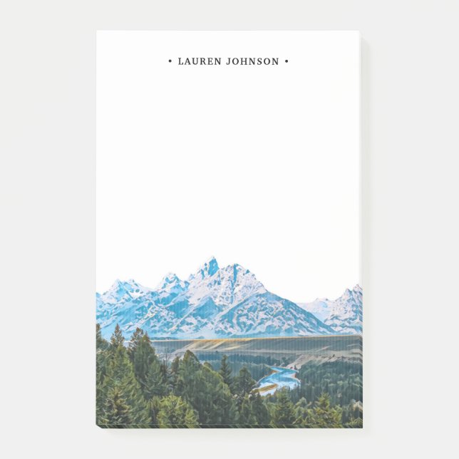 Personalized Grand Teton Rocky Mountain Post-it Notes (Front)