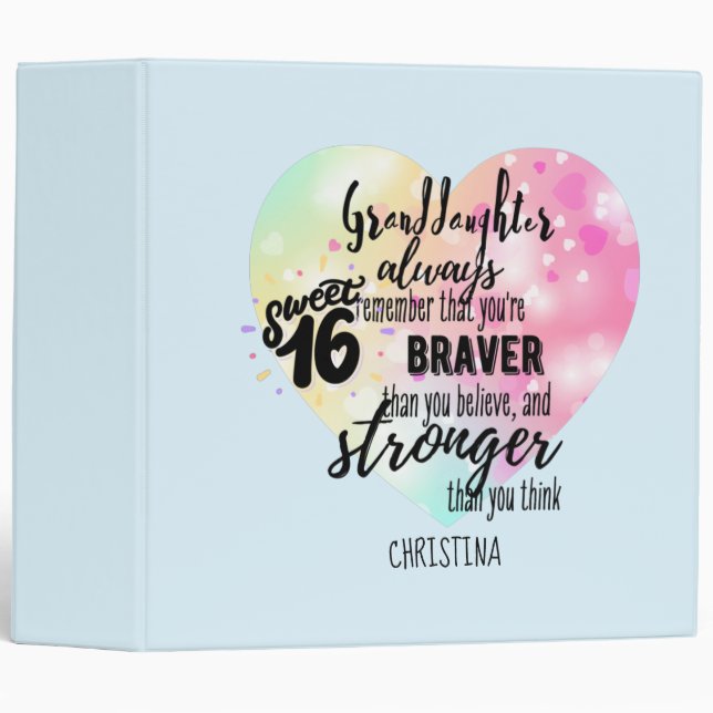 Personalized GRANDAUGHTER Gifts | Cute Quotes Fun  Binder (Front/Spine)