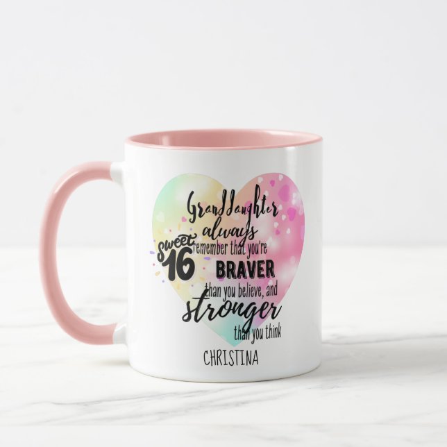 Personalized GRANDAUGHTER Gifts | Cute Quotes Fun  Mug (Left)