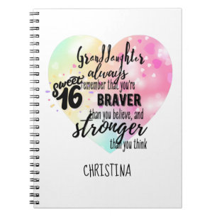 Personalized GRANDAUGHTER Gifts Cute Quotes Fun Notebook
