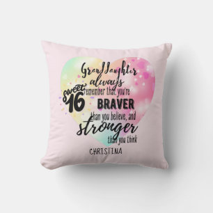 Personalized GRANDAUGHTER Gifts   Cute Quotes Fun  Throw Pillow