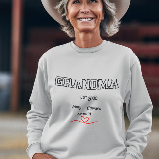 Personalized grandchildren name and year "Grandma" Sweatshirt