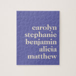 Personalized Grandchildren Names in Purple Jigsaw Puzzle<br><div class="desc">Modern Typography Personalized Grandchildren Names | Purple Puzzle</div>