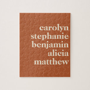 Personalized Grandchildren Names in Rust Jigsaw Puzzle
