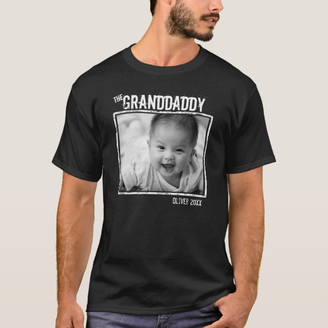 Personalized Granddad - New Grandchild Photo T-Shirt (Front)