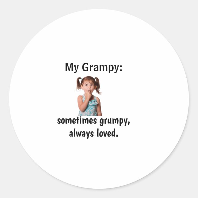 Personalized Granddaughter Grandpa Photo  Classic Round Sticker (Front)