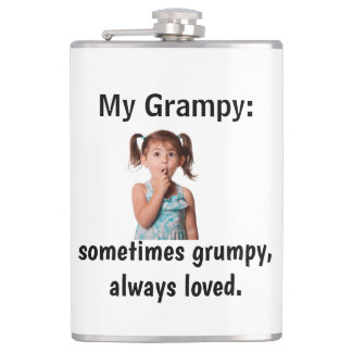 Personalized Granddaughter Grandpa Photo Hip Flask